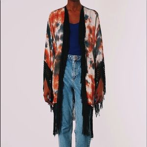 Festival Topshop Tiedye Kimono in Orange and Blue